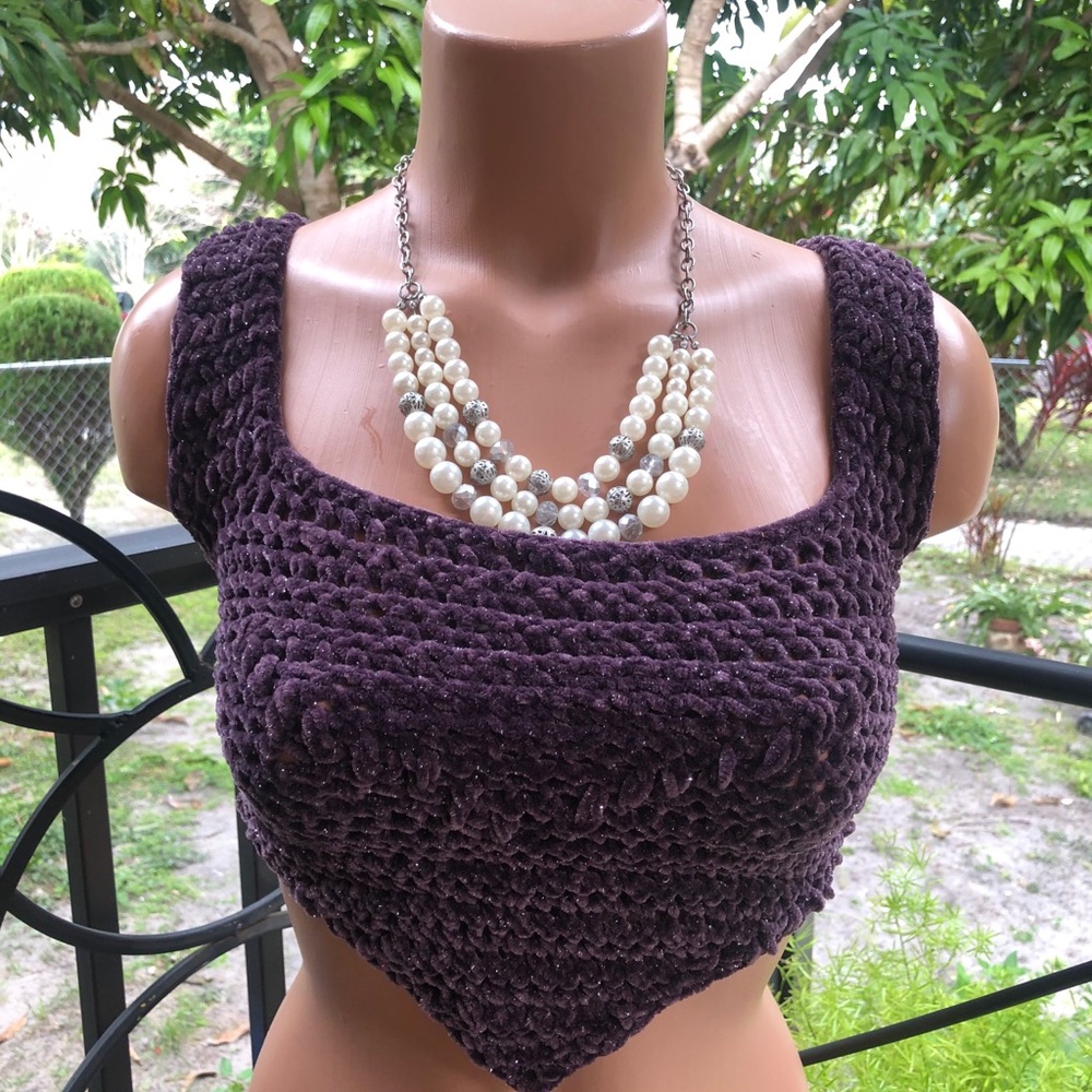 Crochet cropped top as seen on Kim K and inspired